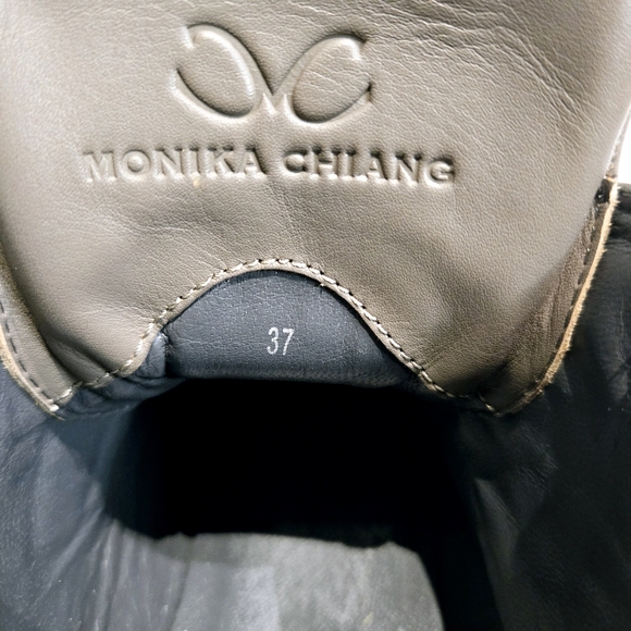 Monika Chiang NWOT Artemys Taupe Grommetted High Top Sneakers - Picture 7 of 9